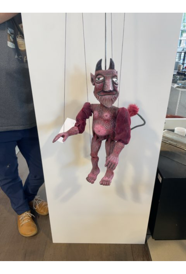 Marionet djævel dukke